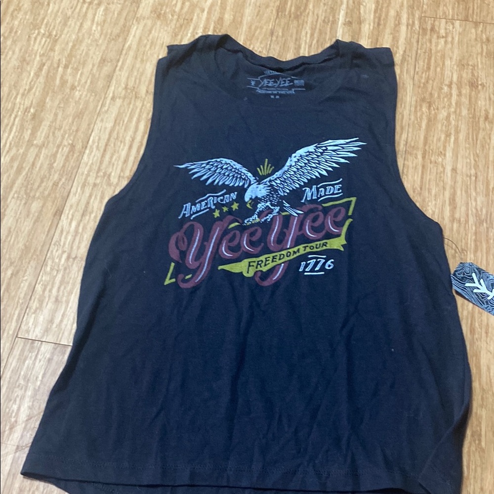 Black Sleeveless Graphic Tee